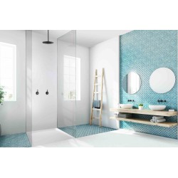 Receveur de douche en solid surface avec grille caniveau