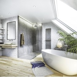 Natural stone showertray with point grid