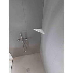Etagère d'angle en résine imitation marbre