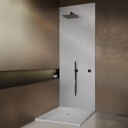 Receveur résine imitation ardoise - grille carrée centrée