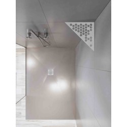 Etagère triangulaire en acier inox brossé