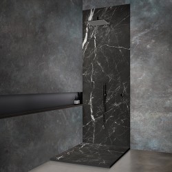 Receveur marbre noir grille carrée