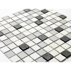 Resin ant natural stone mosaic - 100 x 50 cm - 2,5 x 2,5 cm