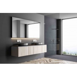 Receveur de douche imitation graphite avec grille caniveau